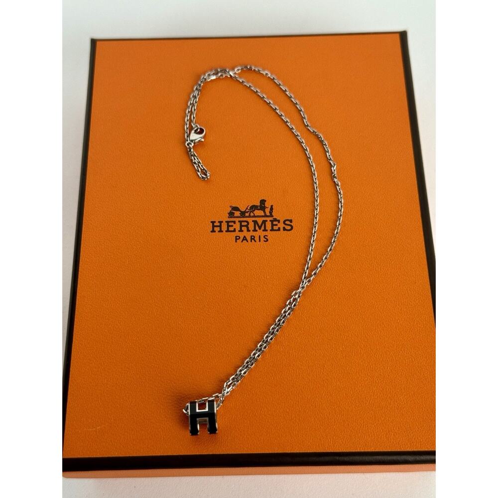 Hermes Mini Pop H Pendant Noir Necklace Pendant - Picture 3 of 6